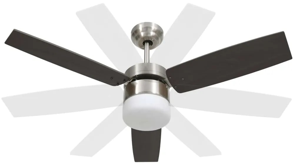Ventoinha de teto c/ luz/controlo remoto 108cm castanho-escuro