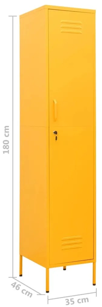 Cacifo 35x46x180 cm aço amarelo mostarda