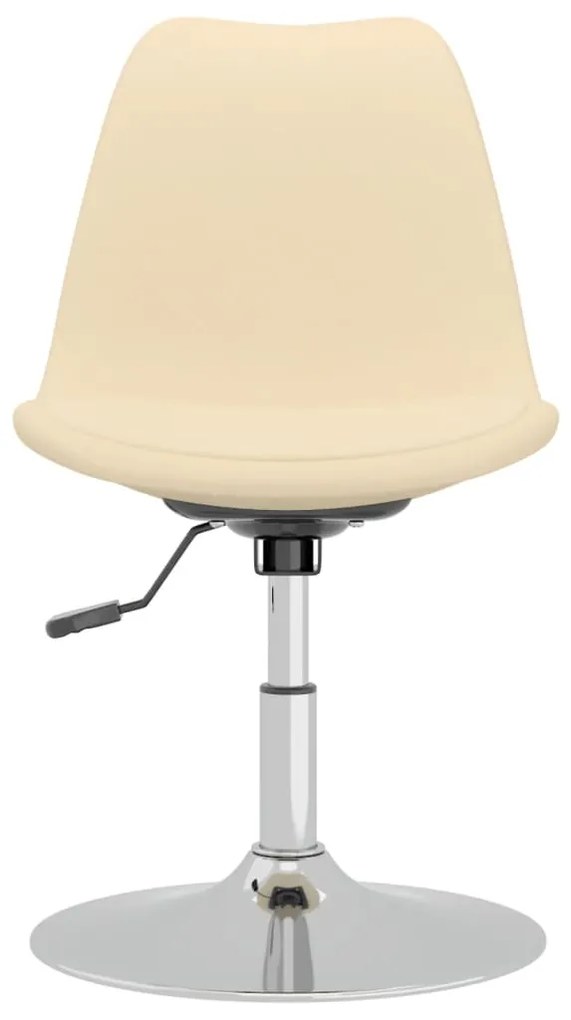 Cadeiras de jantar giratórias 4 pcs tecido cor creme