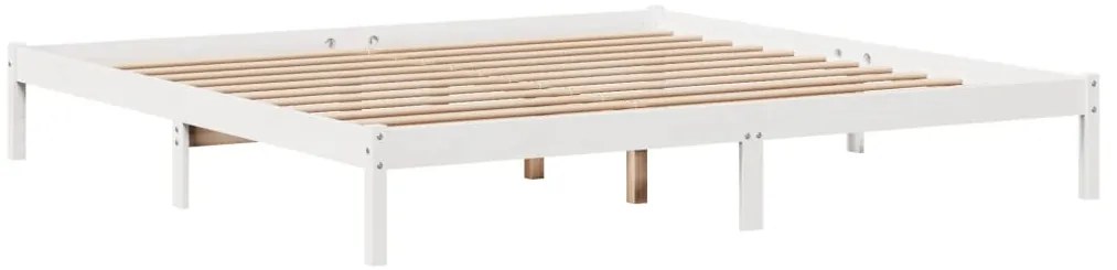 Cama sem colchão 200x200 cm madeira de pinho maciça branco