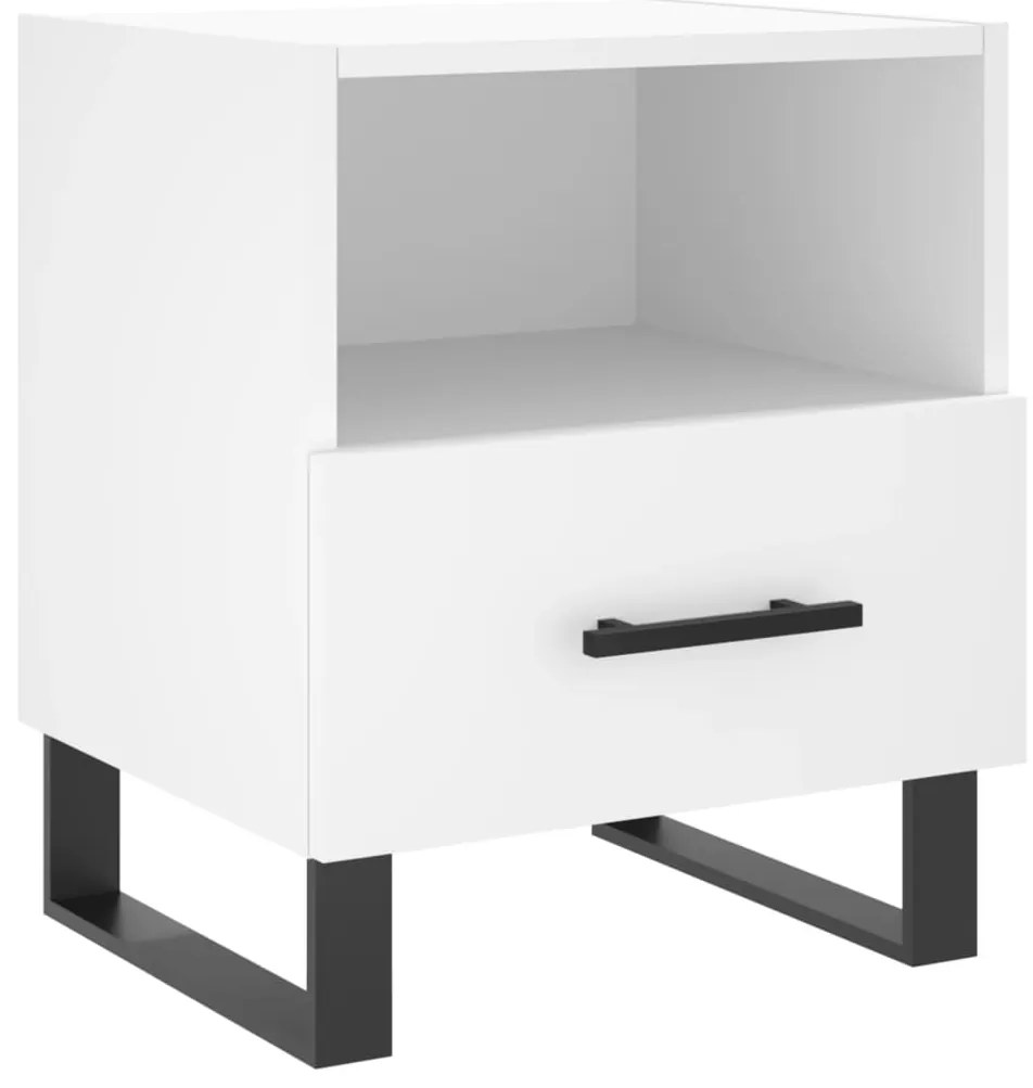 Mesas de cabeceira 2 pcs 40x35x47,5 cm deriv. de madeira branco