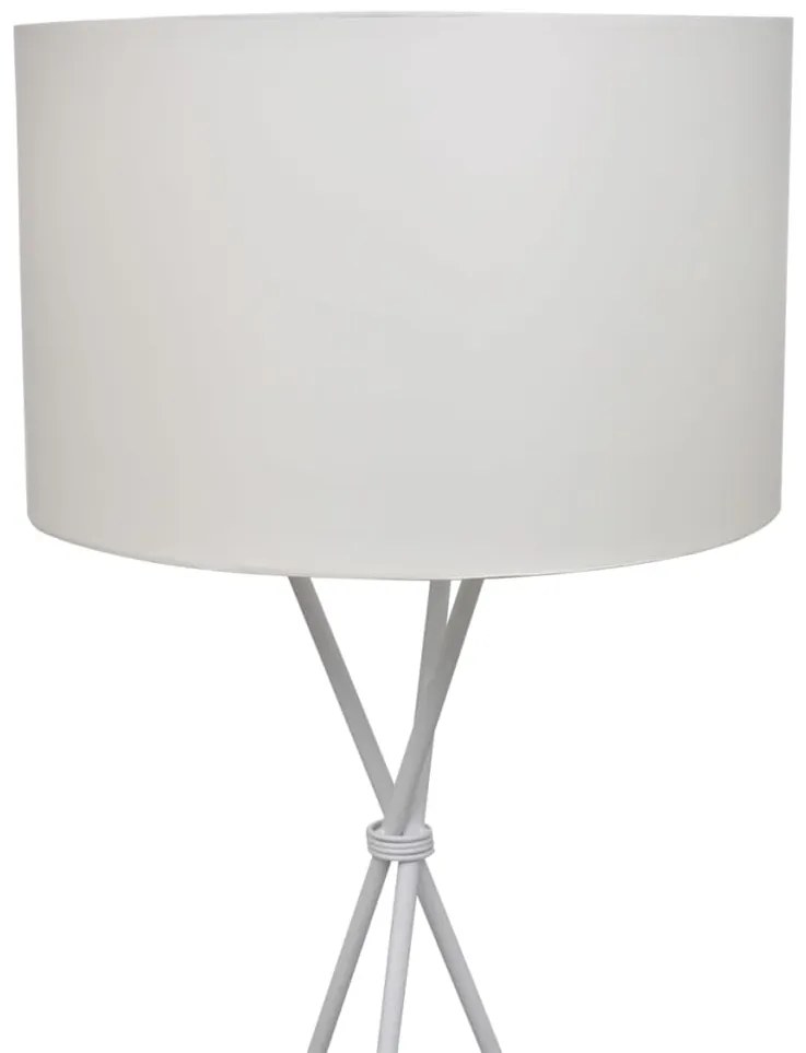 Candeeiro de chão suporte alto com abajur branco