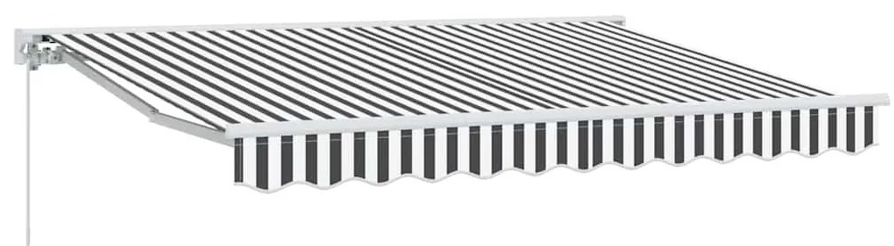 Toldo Retrátil Manual Antracite e Branco 350x200 cm