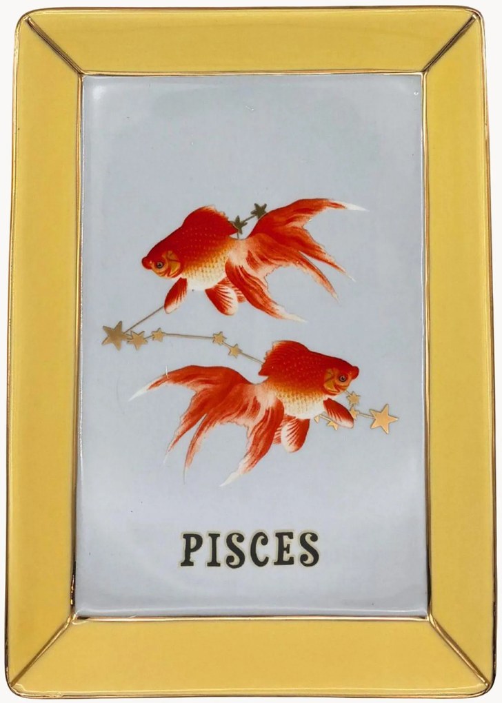 Bandeja decorativa em porcelana fine bone china Pisces