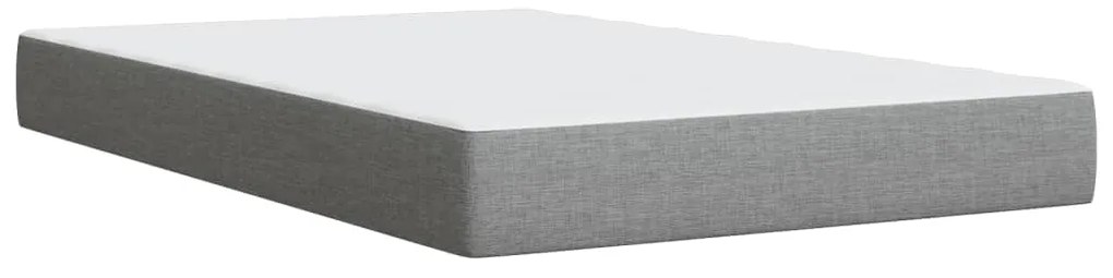 Cama com molas/colchão 120x200 cm tecido cinza-claro