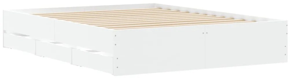 Estrutura de cama c/ gavetas 150x200cm derivados madeira branco