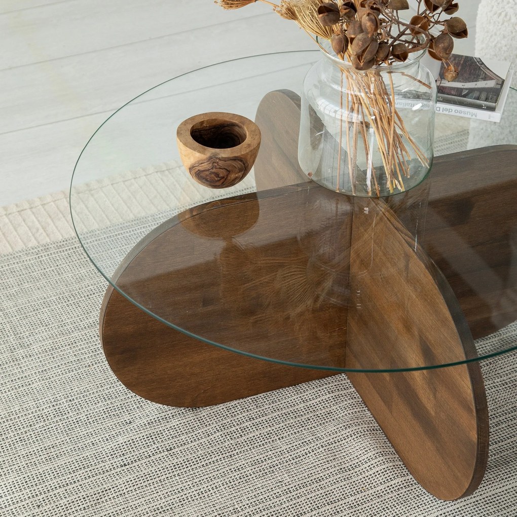 Mesa de Café Bubble – Nogueira – 75x35x75 cm