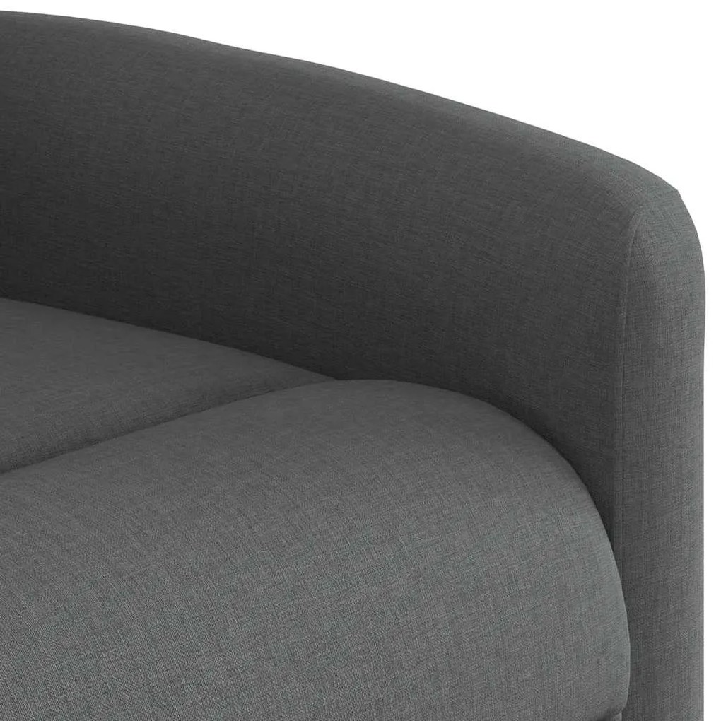 Poltrona elevatória de massagens tecido cinzento-escuro