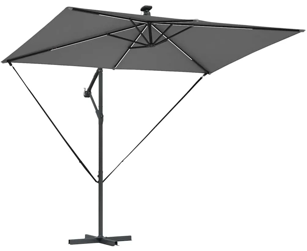 Guarda-sol de Bananeira Cantilever Antracite 294 x 200 x 254 cm