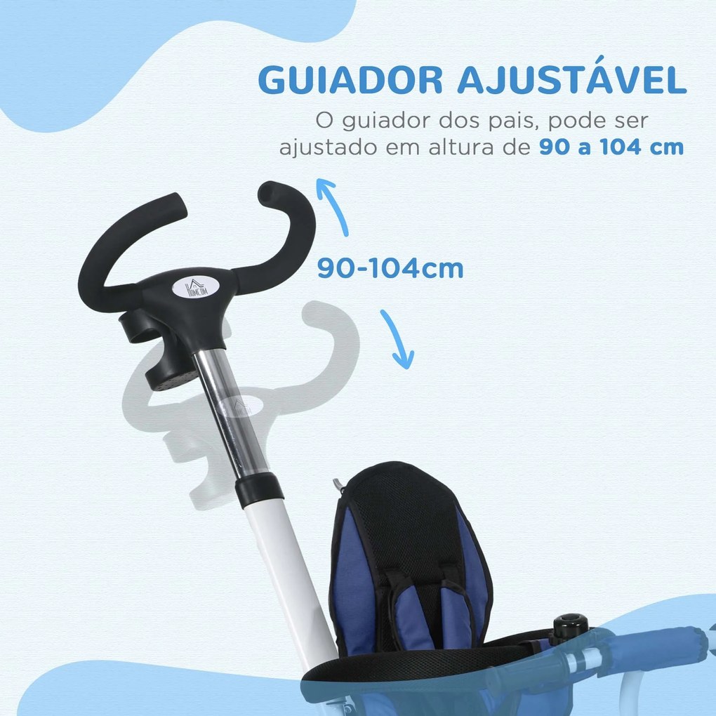 Triciclo para Bebés Dobrável Triciclo Evolutivo 2 em 1 para Crianças d