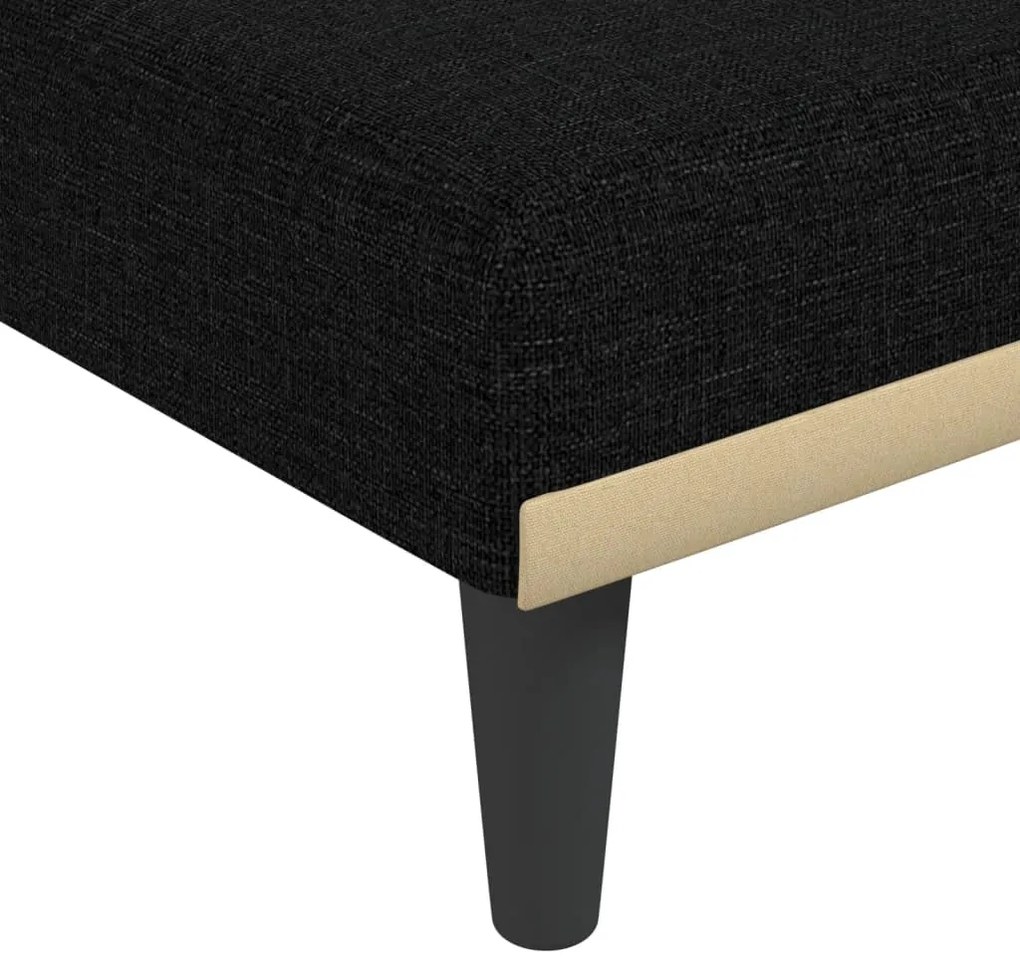 Chaise longue tecido preto