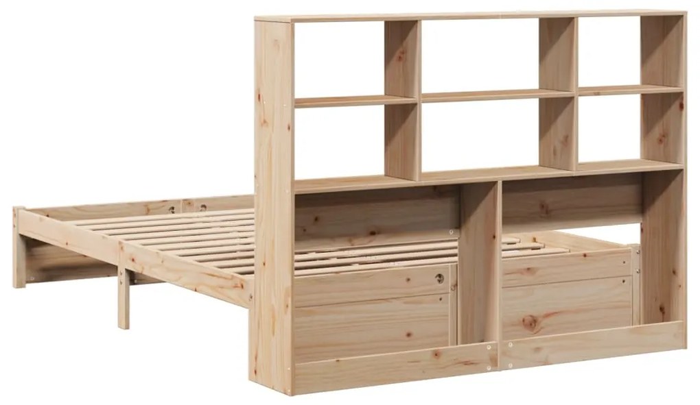 Cama com estante sem colchão 150x200 cm pinho maciço