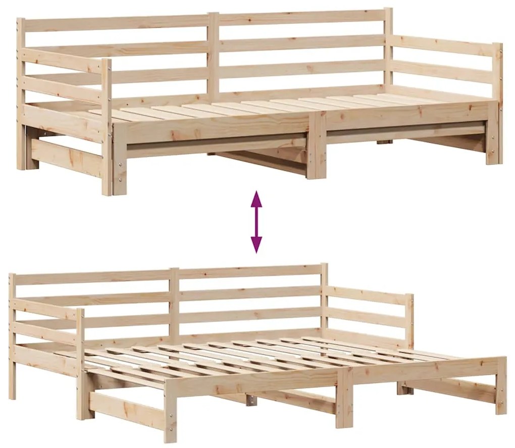 Sofá-cama com gavetão e gavetas sem colchão 80x200 cm