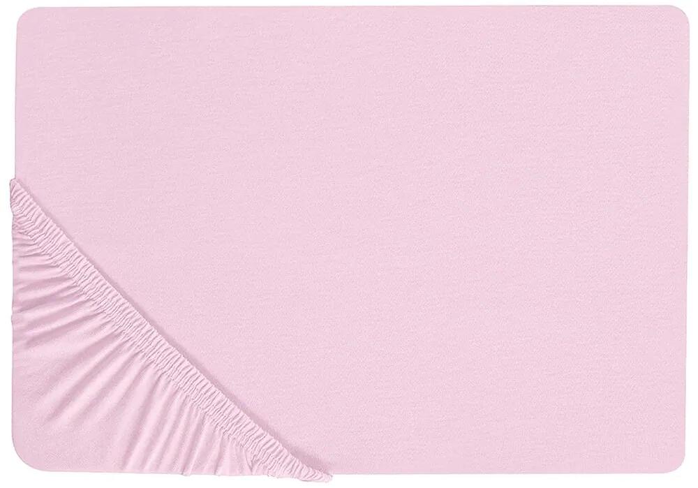 Lençol-capa em algodão rosa 200 x 200 cm JANBU Beliani