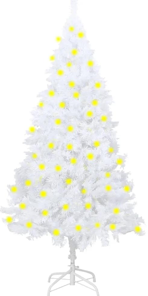 3077455 vidaXL Árvore de Natal artificial + LEDs/ramos grossos 180 cm branco
