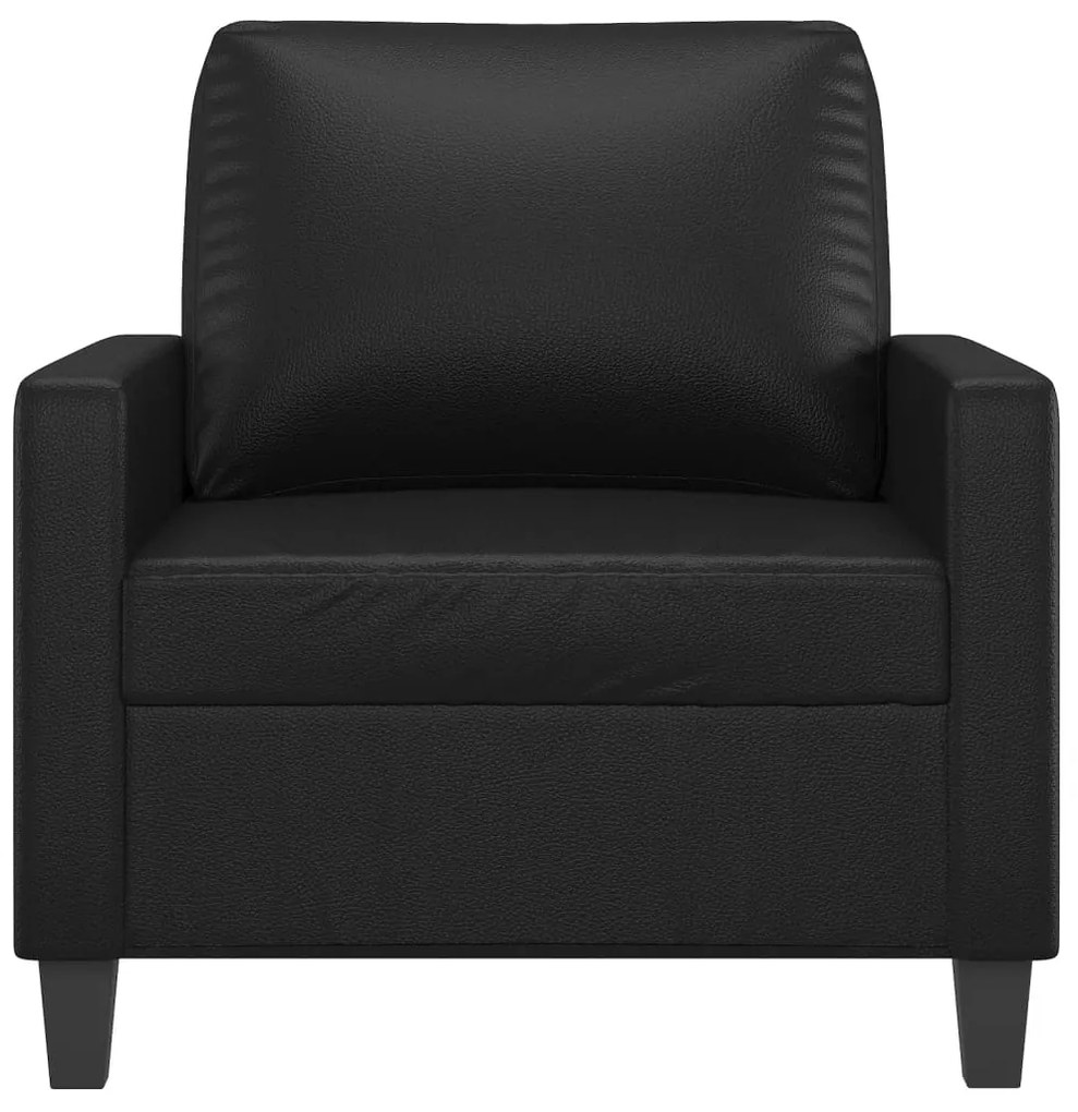 Poltrona couro artificial 60 cm preto