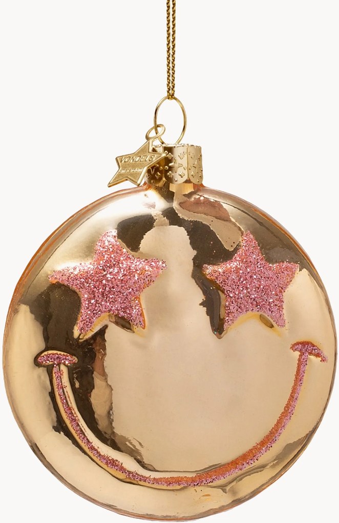 Ornamento de Natal artesanal Smiley Star