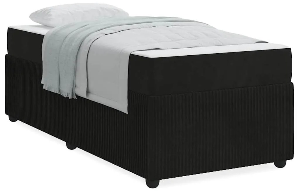 Estrutura de cama com colchão Outros Preto 90 x 200 cm Veludo