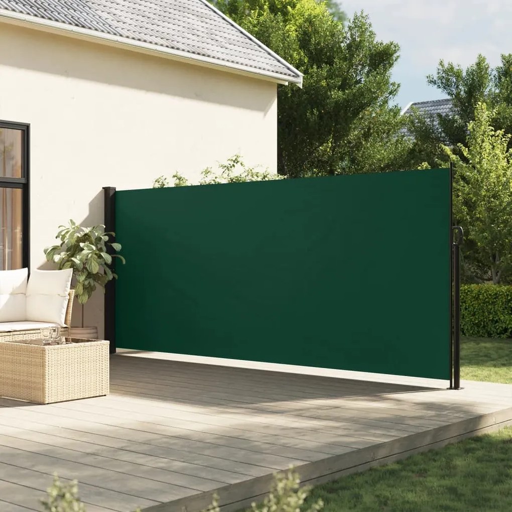 Toldo lateral retrátil 180x600 cm verde-escuro