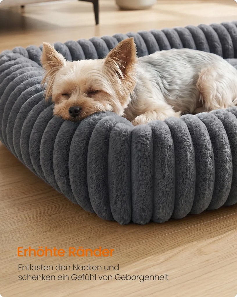Cama para cães 71x55x18 cm, ortopédica e lavável cinzento-chumbo