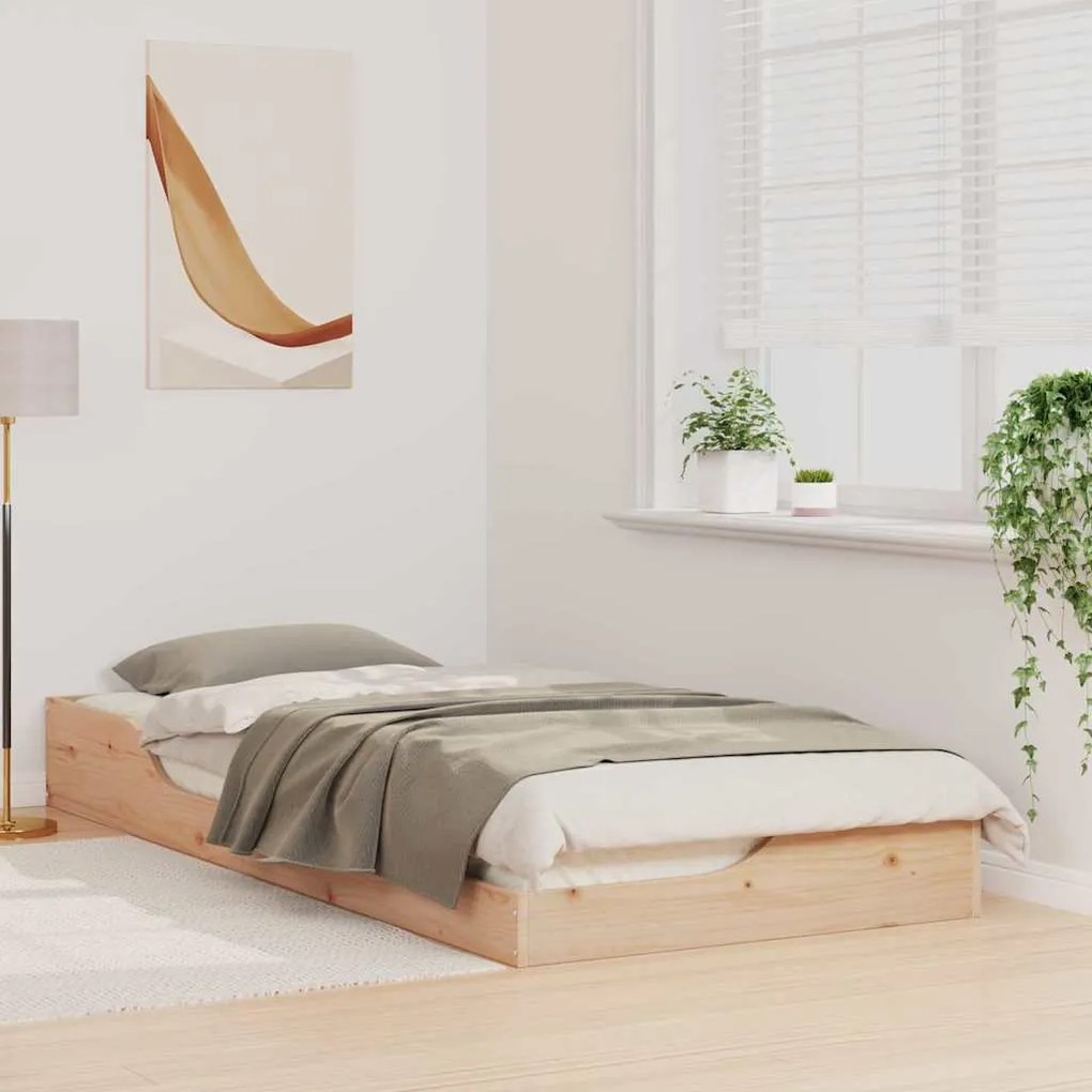 Estrutura de cama de chão Castanho 90 x 210 cm