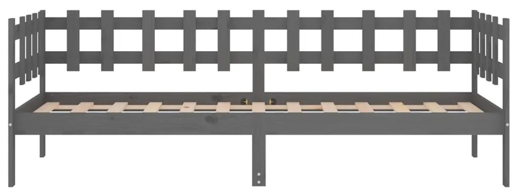 Sofá-cama 90 x 200 cm madeira de pinho maciça cinzento