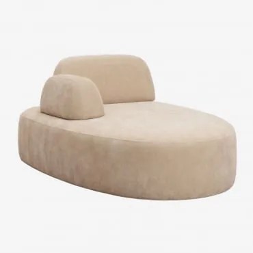 Módulo Chaise Longue Esquerdo Com Apoio De Braço Para Sofá Modular Estofado Giorgia Chenille Castanho Areia Claro - Sklum
