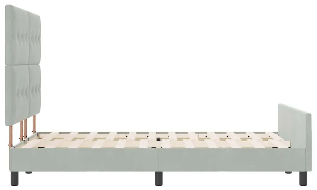 Cama vidaXL Cinza Claro 160x200 cm Veludo