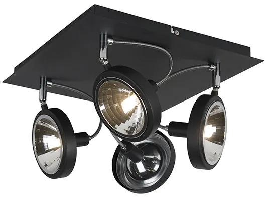 Design spot black 4-light ajustável - Nox Moderno