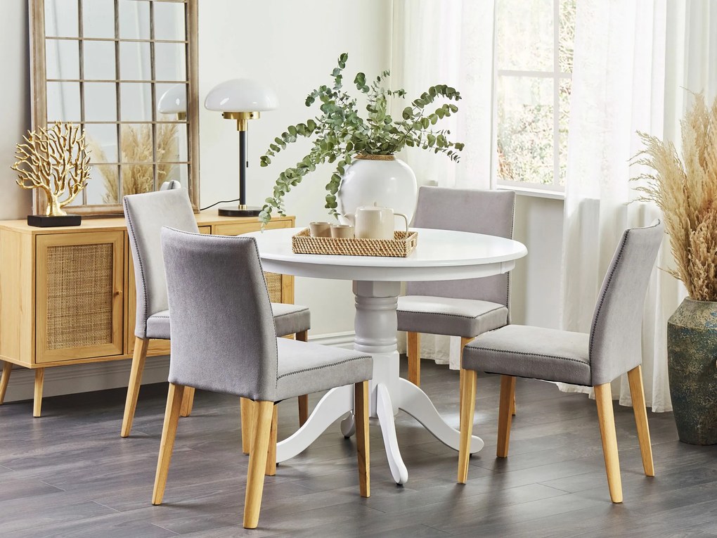 Mesa de jantar redonda branca ⌀ 100 cm AKRON Beliani