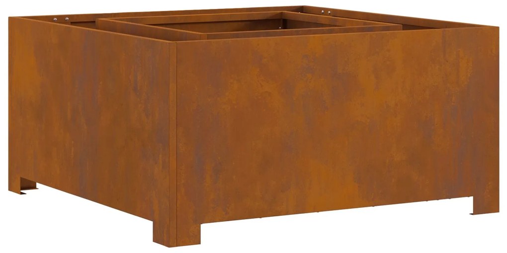 Fogueira vidaXL Quadrada 80x80x40 cm Aço Weathering