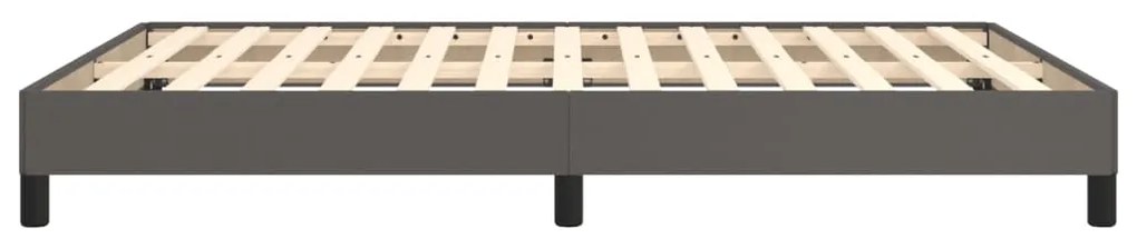 Estrutura de cama 140x190 cm couro artificial cinzento