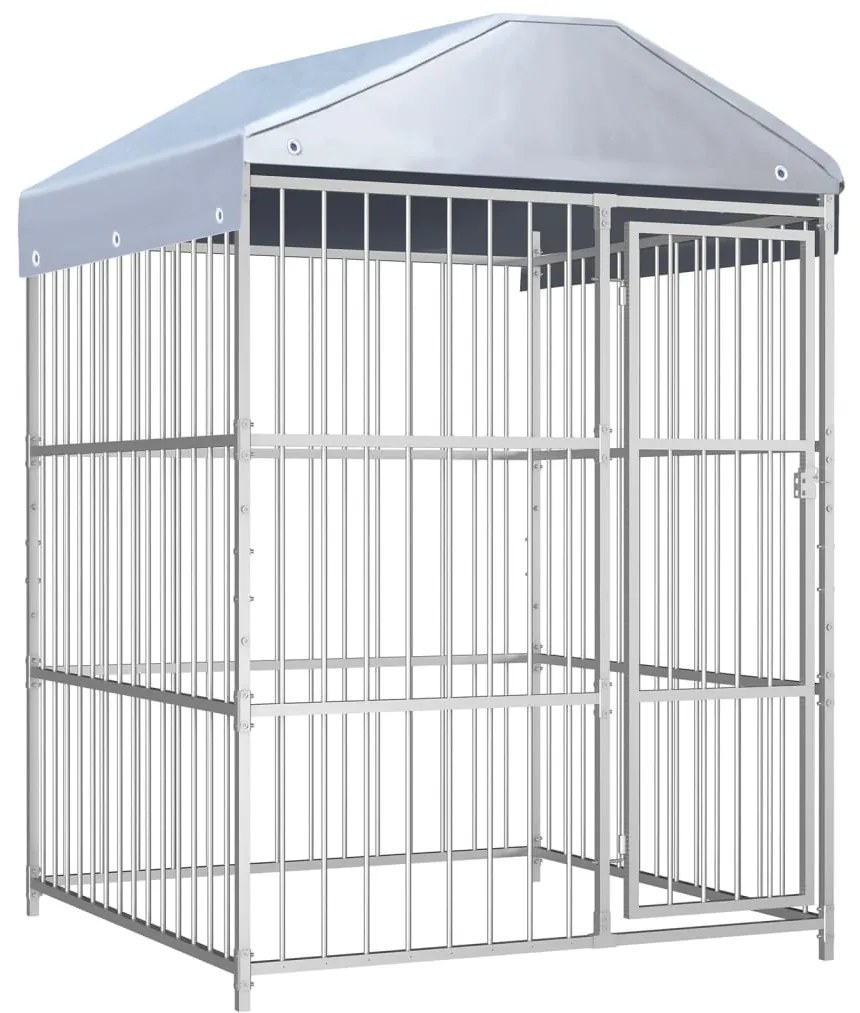 Canil de exterior com telhado 150x150x200 cm