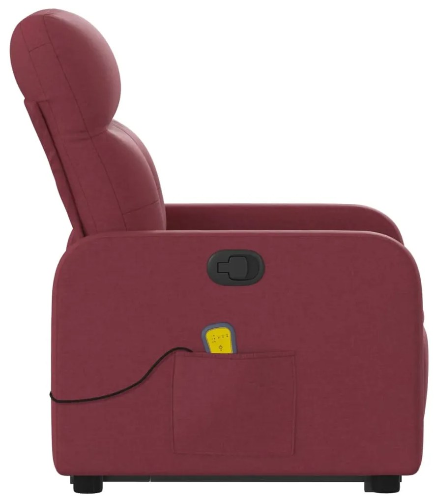 Poltrona de massagens reclin. elevatória tecido vermelho tinto