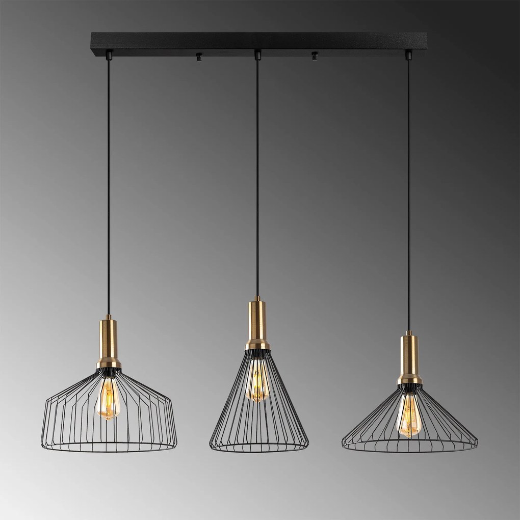 Candeeiro Chandelier Dear – Preto Antique – 104 x 34 cm