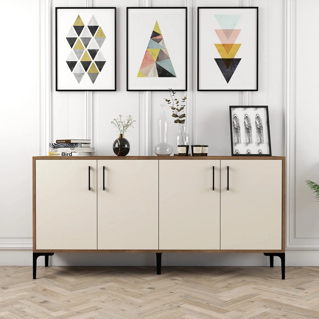 Console Kiev – Walnut/Cream – 160 cm