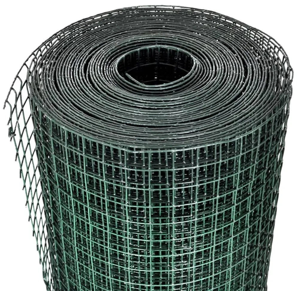 Cerca arame p/ galinheiro c/ revestimento PVC 25x1 m aço verde