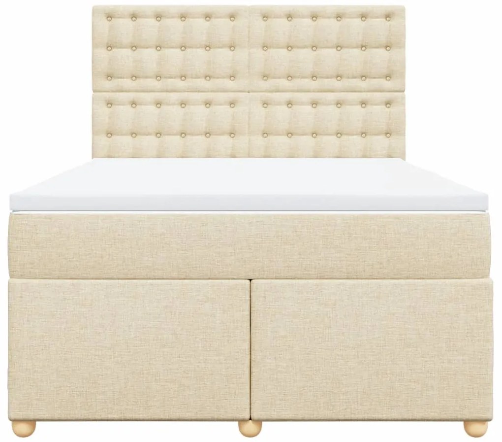 Cama com molas/colchão 140x200 cm tecido cor creme