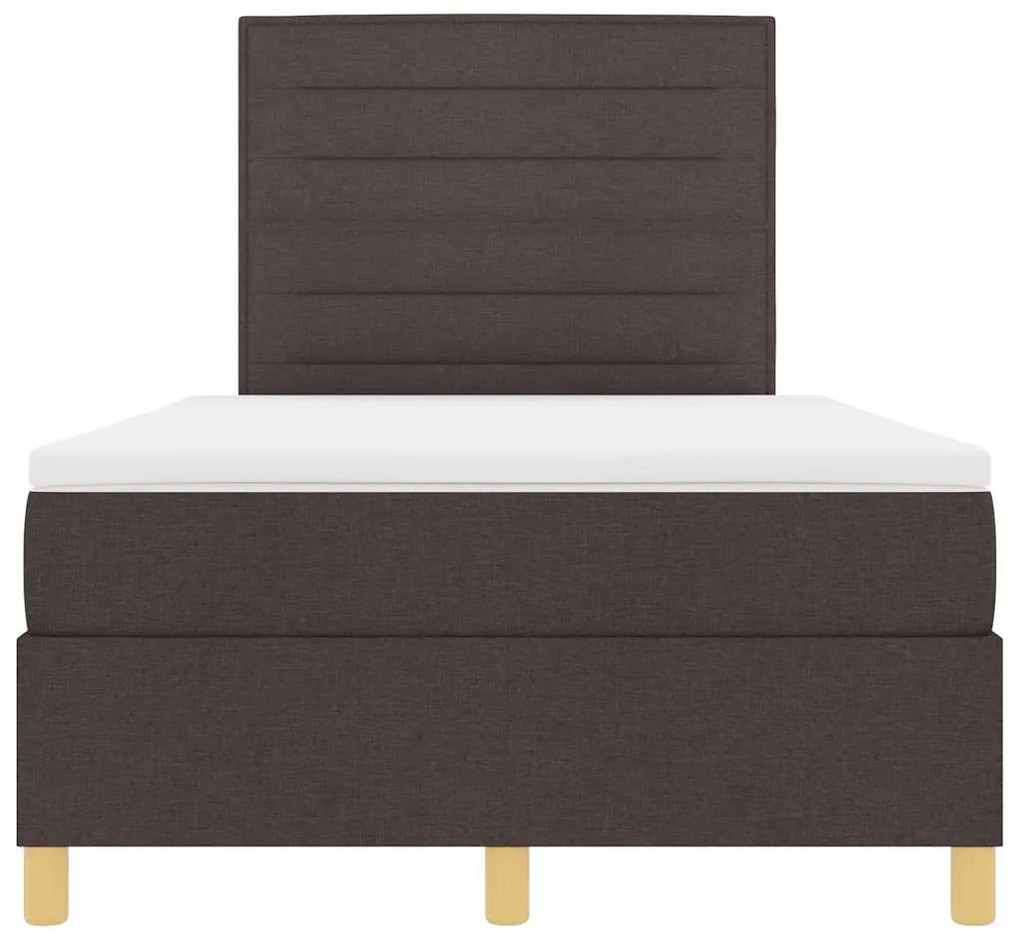 Cama Box com Colchão Castanho Escuro Cama Pequena de Tecido