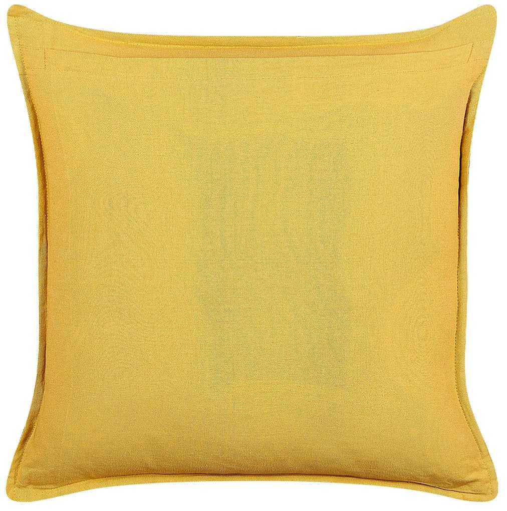 Conjunto de 2 almofadas decorativas com padrão de sol veludo amarelo 45 x 45 cm RAPIS Beliani