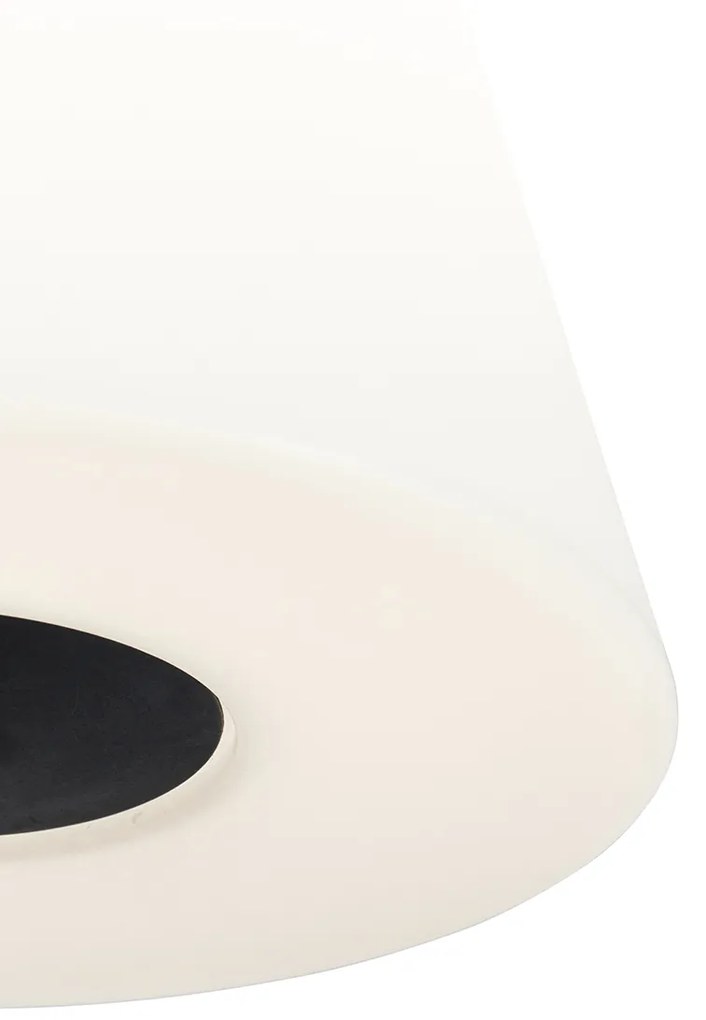 Candeeiro de pé inteligente preto com abajur branco 35 cm IP65 com LED - Virginia Design