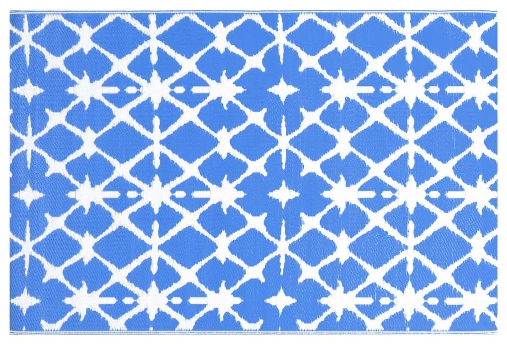 Tapete de exterior 160x230 cm PP azul e branco