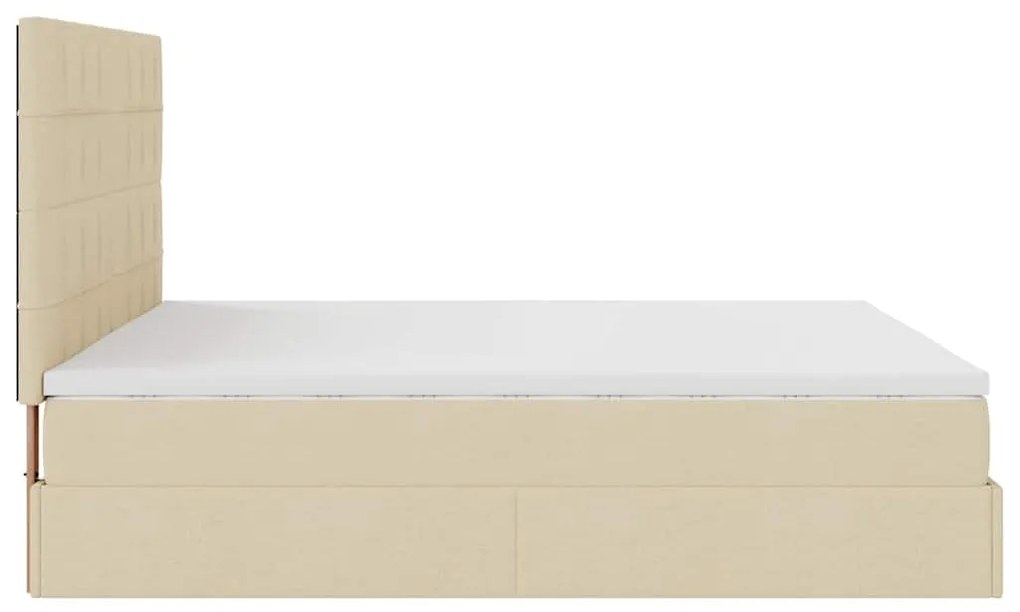 Estrutura de cama otomana com creme de colchão 180x200cm tecido