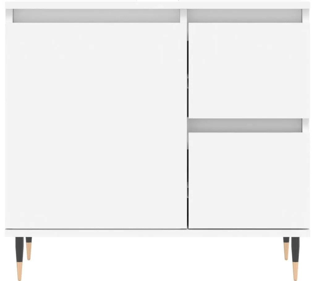 3 pcs conjunto móveis casa de banho derivados de madeira branco