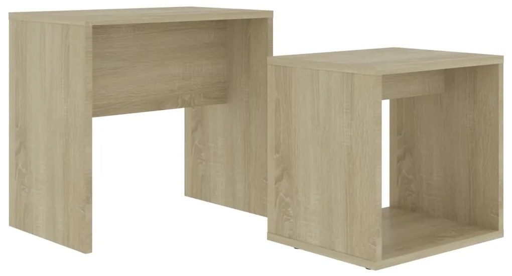 Conjunto mesas centro 48x30x45 cm contraplacado carvalho sonoma