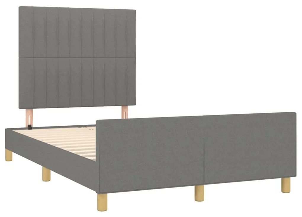 Estrutura de cama sem colchão cinza escuro 120x190 cm tecido