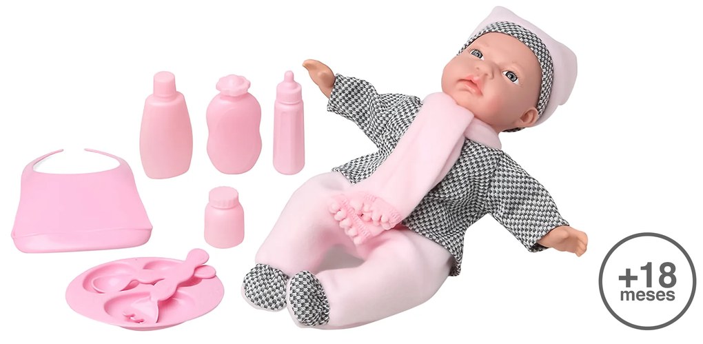 Boneco Com Acessórios Com Som 34X34CM