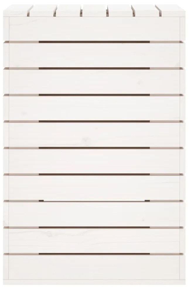 Cesto de roupa suja 44x44x66 cm madeira de pinho maciça branco