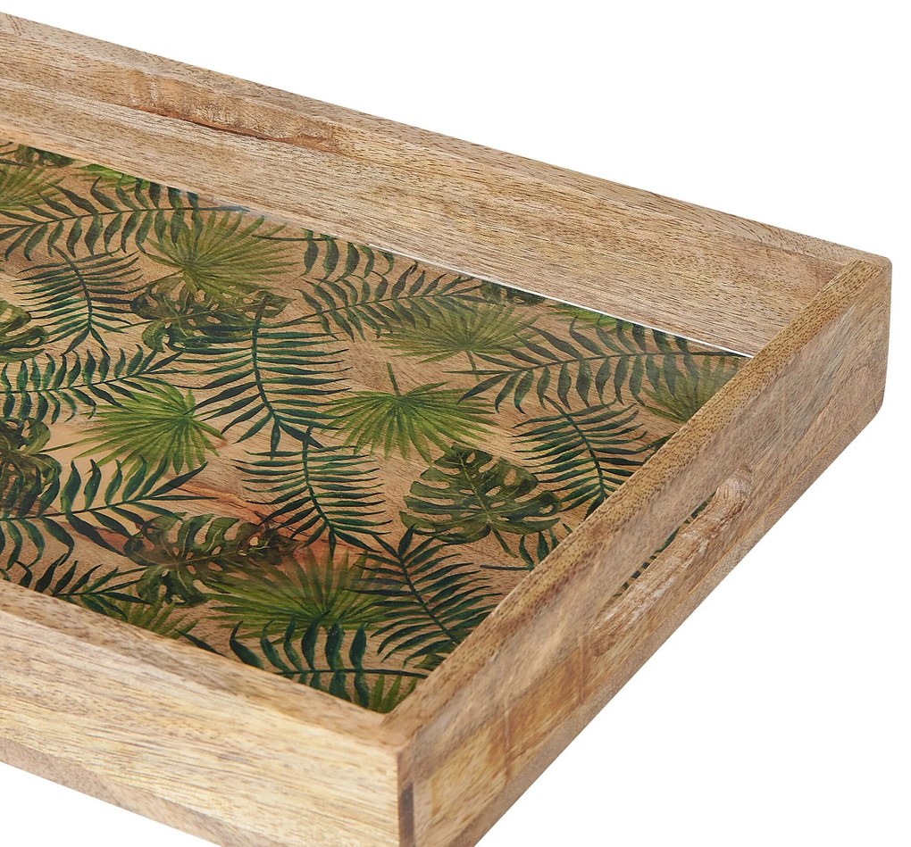Tabuleiro decorativo em madeira clara 40 cm TYLIS Beliani