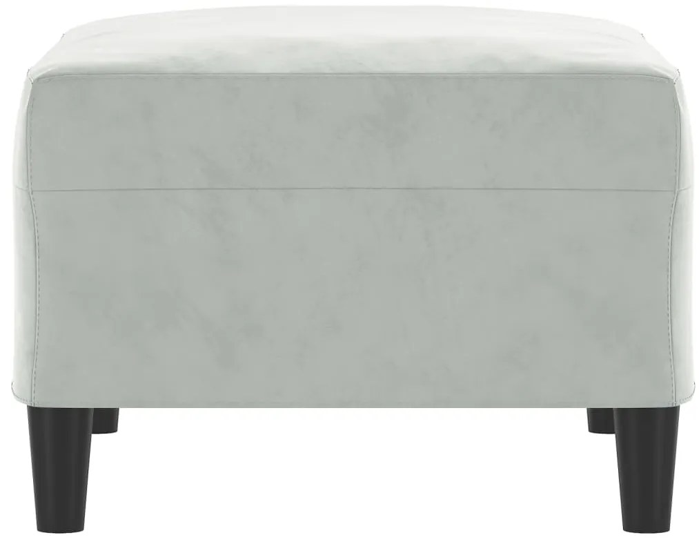 Apoio de pés 70x55x41 cm veludo cinzento-claro